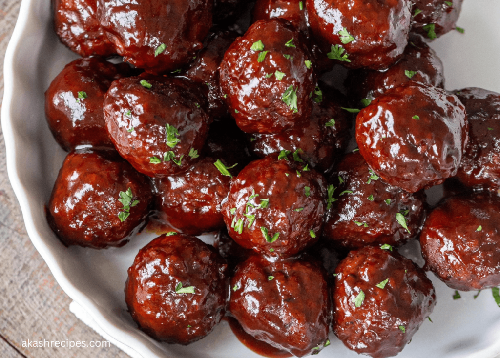 meatballs with grape jelly and bbq sauce stovetop