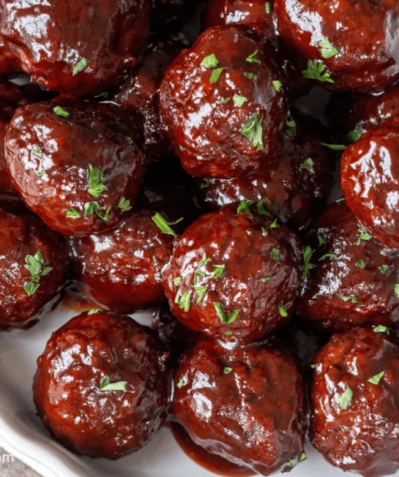 meatballs with grape jelly and bbq sauce stovetop