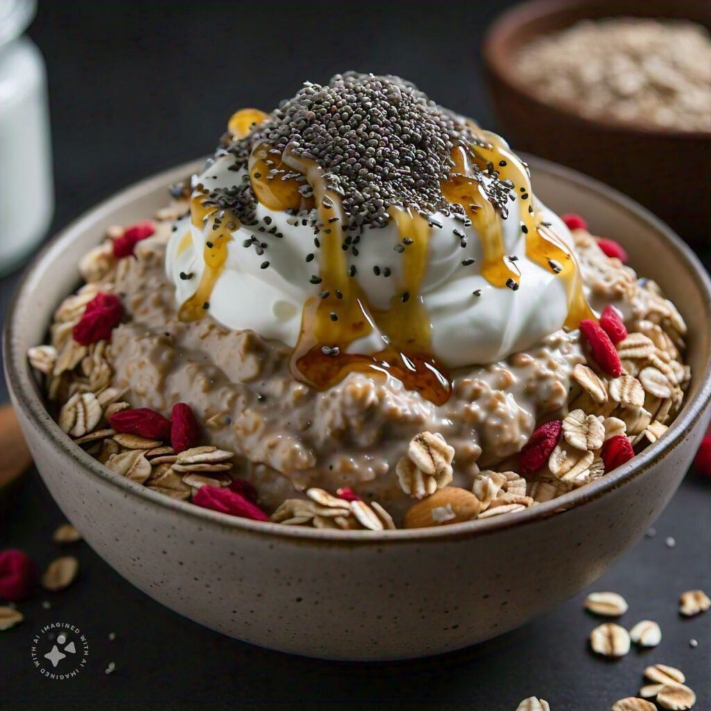 overnight oats with protein powder and yogurt