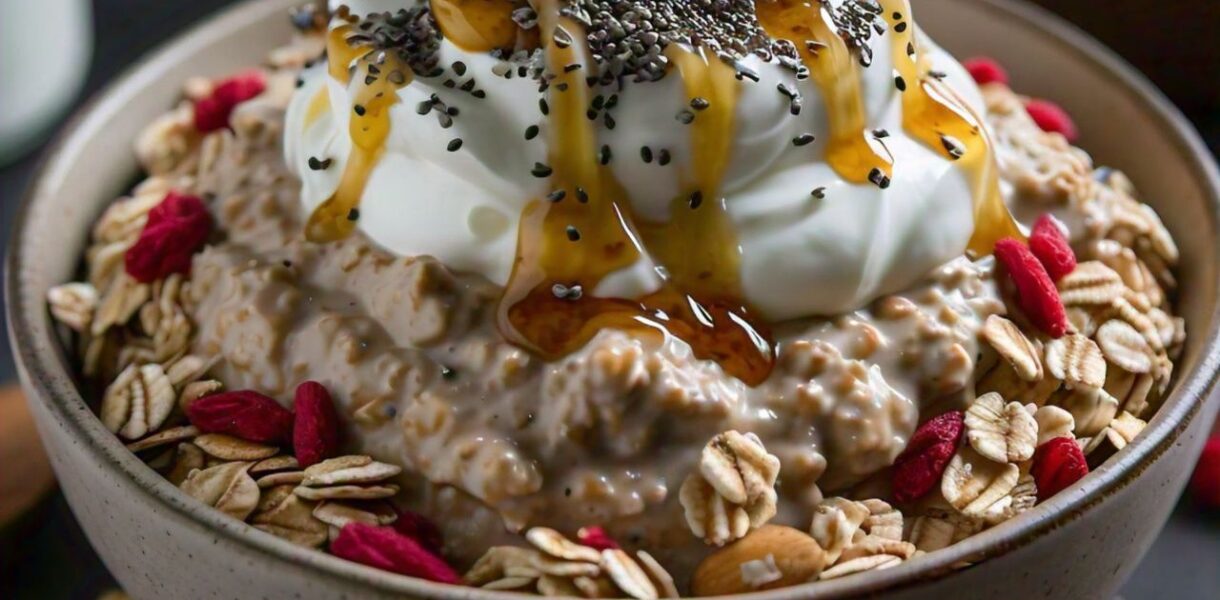 overnight oats with protein powder and yogurt