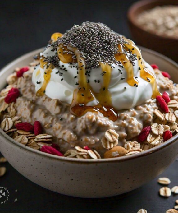 overnight oats with protein powder and yogurt