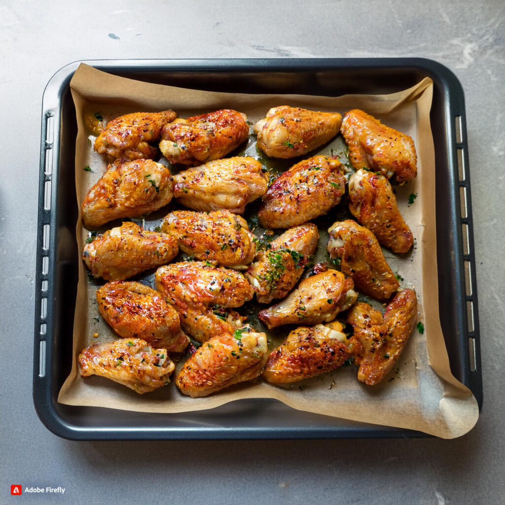 Crispy baked chicken wings with cornstarch