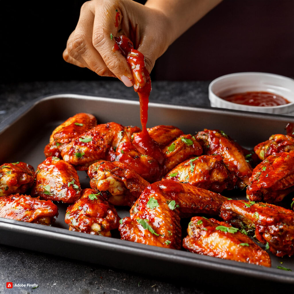 Crispy baked chicken wings with cornstarch