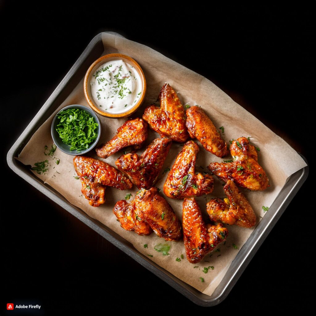 Crispy baked chicken wings with cornstarch